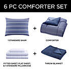 Alternate image 5 for Keeco Liam 6-Piece Twin/Twin XL Comforter Set in Navy