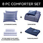 Alternate image 5 for Liam 8-Piece Queen Comforter Set in Navy