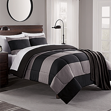 Daniel 8-Piece Queen Comforter Set in Black/Grey. View a larger version of this product image.