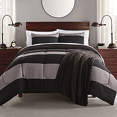Daniel 8-Piece Full Comforter Set in Black/Grey. View a larger version of this product image.