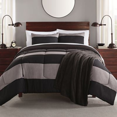 Daniel 8-Piece California King Comforter Set in Black/Grey