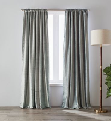 O&O by Olivia & Oliver&trade; 63-Inch Luster Velvet Curtain Panel in Seaglass (Single)