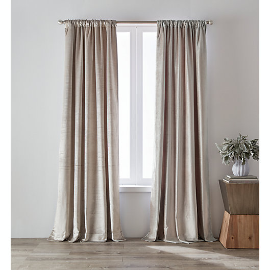 Alternate image 1 for O&O by Olivia & Oliver™ 63-Inch Luster Velvet Curtain Panel in Silver (Single)