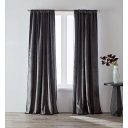 O&O by Olivia & Oliver™ 63-Inch Luster Velvet Curtain Panel in Charcoal (Single)