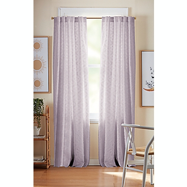 Wild Sage&trade; Lyra 84-Inch Rod Pocket/Back Tab Curtain Panel in Iris Lavender (Single). View a larger version of this product image.
