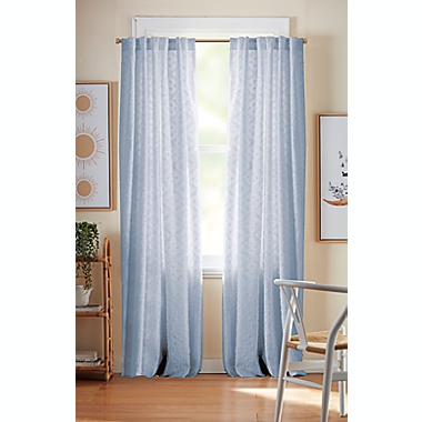 Wild Sage&trade; Lyra 84-Inch Rod Pocket//Back Tab Curtain Panel in Blue Fog (Single). View a larger version of this product image.