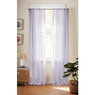 Wild Sage&trade; Aveline 95-Inch Rod Pocket/Back Tab Sheer Curtain Panel in Lavendar (Single). View a larger version of this product image.