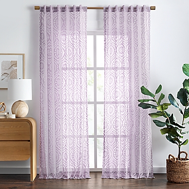 Wild Sage&trade; Aveline 95-Inch Rod Pocket/Back Tab Sheer Curtain Panel in Lavendar (Single). View a larger version of this product image.