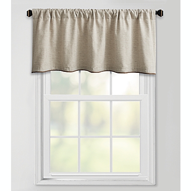 Bee &amp; Willow&trade; Textured Herringbone Weave Window Valance in Taupe. View a larger version of this product image.