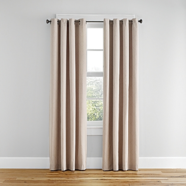 Simply Essential&trade; Woven Honeycomb 84-Inch Grommet Light Filtering Curtain in Linen (Single). View a larger version of this product image.