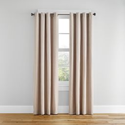 Simply Essential™ Woven Honeycomb 63-Inch Grommet Light Filtering Curtain in Linen (Single)