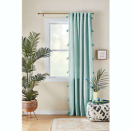 Wild Sage™ Stacie Tassel Stripe 63-Inch Window Curtain Panel in Aqua (Single)