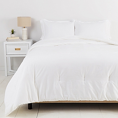 Simply Essential&trade; Garment Washed 2-Piece Twin/Twin XL Duvet Cover Set in White. View a larger version of this product image.