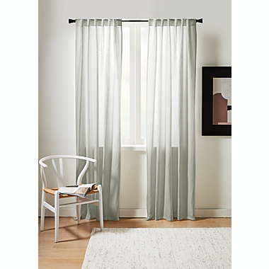 Studio 3B&trade; Belgian Linen Rod Pocket Back Tab 95-inch Window Curtain Panel in Taupe. View a larger version of this product image.