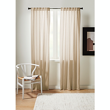 Studio 3B Belgian Linen Rod Pocket Back Tab Window Curtain Panel (Single). View a larger version of this product image.