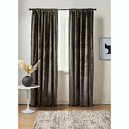 Studio 3B™ Velvet 108-Inch Room Darkening Window Curtain Panel in Dark Charcoal (Single)