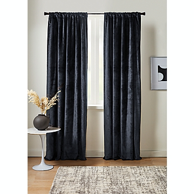 Studio 3B&trade; Velvet Rod Pocket Room Darkening Lined Window Curtain Panel (Single). View a larger version of this product image.