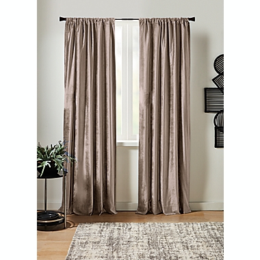 Studio 3B&trade; Velvet 84-Inch Room Darkening Window Curtain Panel in Blush (Single). View a larger version of this product image.