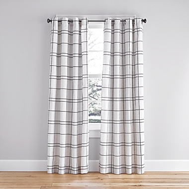 Simply Essential&trade; Altura Windowpane 84-Inch Grommet Curtain Panel in Ivory (Single). View a larger version of this product image.