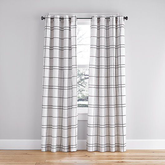 Alternate image 1 for Simply Essential™ Altura Windowpane 63-Inch Grommet Curtain Panel in Ivory (Single)