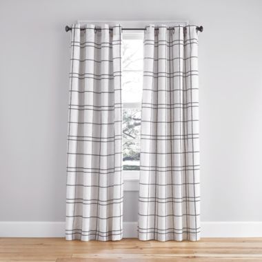 Simply Essential&trade; Altura Windowpane 84-Inch Grommet Curtain Panel in Ivory (Single). View a larger version of this product image.