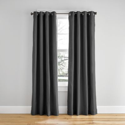 Simply Essential&trade; Altura Windowpane 84-Inch Grommet Window Curtain Panel in Grey (Single)