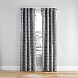 Simply Essential™ Mod Flower Grommeted 84-Inch Curtain Panel in Charcoal/Ivory (Single)