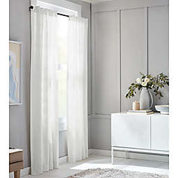 Everhome™ Blanche Vertical Texture 63-Inch Light Filtering Curtain Panel in White (Single)