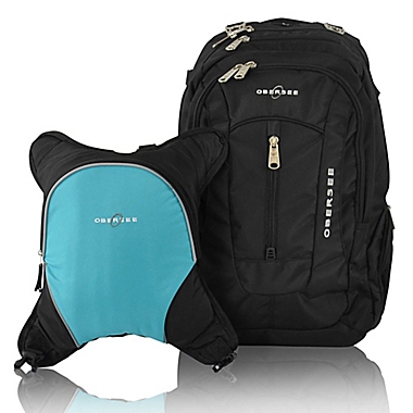 Obersee Bern Diaper Bag Backpack with Detachable Cooler in Turquoise. View a larger version of this product image.