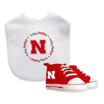 NCAA University of Nebraska Infant Bib and Pre-Walker Shoe Set