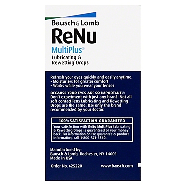 Bausch + Lomb ReNu MultiPlus&reg; .27 oz. Lubricating and Rewetting Drops. View a larger version of this product image.