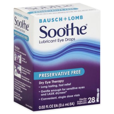 Bausch + Lomb Soothe&reg; 28-Count Lubricant Eye Drops Preservative Free