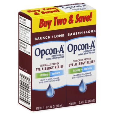 Bausch + Lomb Opcon-A&reg; 2-Count Eye Allergy Relief Drops. View a larger version of this product image.