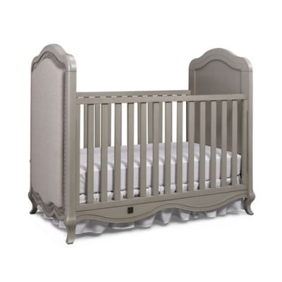 upholstered crib grey