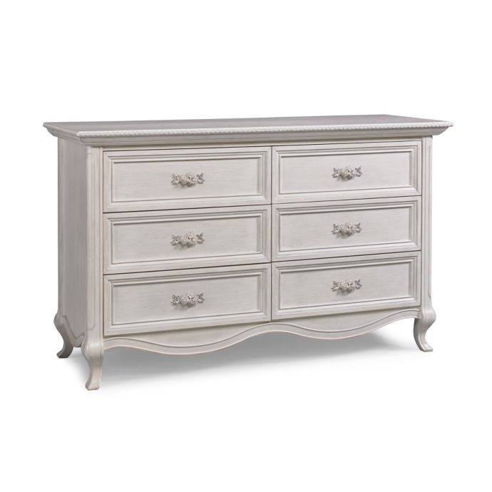 Bel Amore Lyla Rose 6 Drawer Double Dresser In White Willow