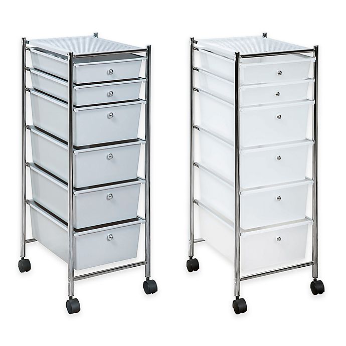 6Drawer Plastic Rolling Storage Cart Bed Bath and