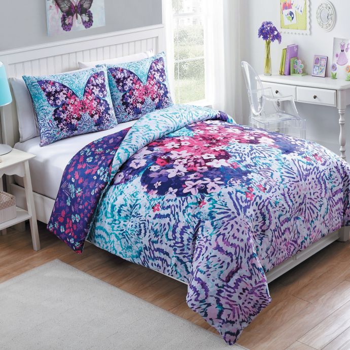 Vcny Fly Free Reversible Comforter Set In Purple Bed Bath Beyond