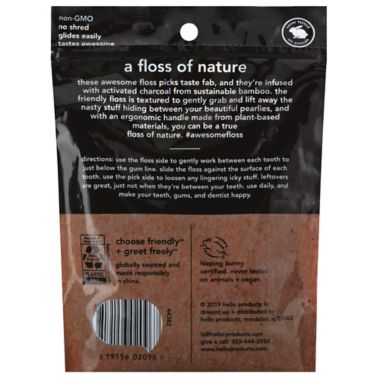 Hello 80-Count Activated Charcoal-Infused Floss Picks in Mint. View a larger version of this product image.
