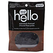 Hello 80-Count Activated Charcoal-Infused Floss Picks in Mint