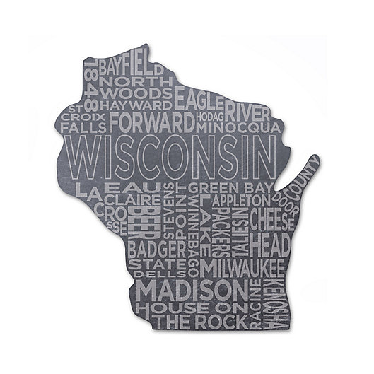 Alternate image 1 for Top Shelf Living Wisconsin Etched Slate Cheese Board