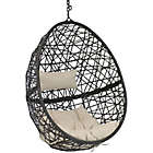 Alternate image 1 for Sunnydaze Decor Caroline Wicker Hanging Egg Chair Swing in Beige