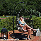 Alternate image 6 for Sunnydaze Decor Caroline Wicker Hanging Egg Chair Swing in Beige