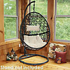 Alternate image 7 for Sunnydaze Decor Caroline Wicker Hanging Egg Chair Swing in Beige