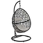 Alternate image 1 for Sunnydaze Decor Caroline Wicker Hanging Egg Chair in Grey