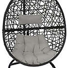 Alternate image 3 for Sunnydaze Decor Caroline Wicker Hanging Egg Chair in Grey