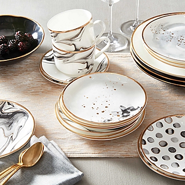 Olivia &amp; Oliver&trade; Harper Splatter Gold Dinnerware Collection in Grey. View a larger version of this product image.