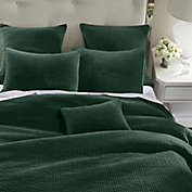 HiEnd Accents Stone Washed Cotton Velvet King Quilt in Emerald