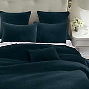 HiEnd Accents Stone Washed Cotton Velvet Full/Queen Quilt in Deep Blue