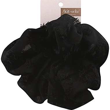 Kitsch Frayed XL Scrunchie in Black. View a larger version of this product image.