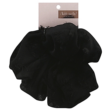 Kitsch Frayed XL Scrunchie in Black. View a larger version of this product image.